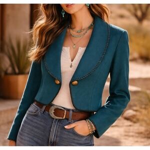 VTG Midwest Garment Co Womens Wool Western Jacket Cropped Sz S Cowgirl Heritage
